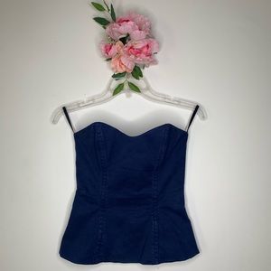 French Connection Strapless Ribbed Corset